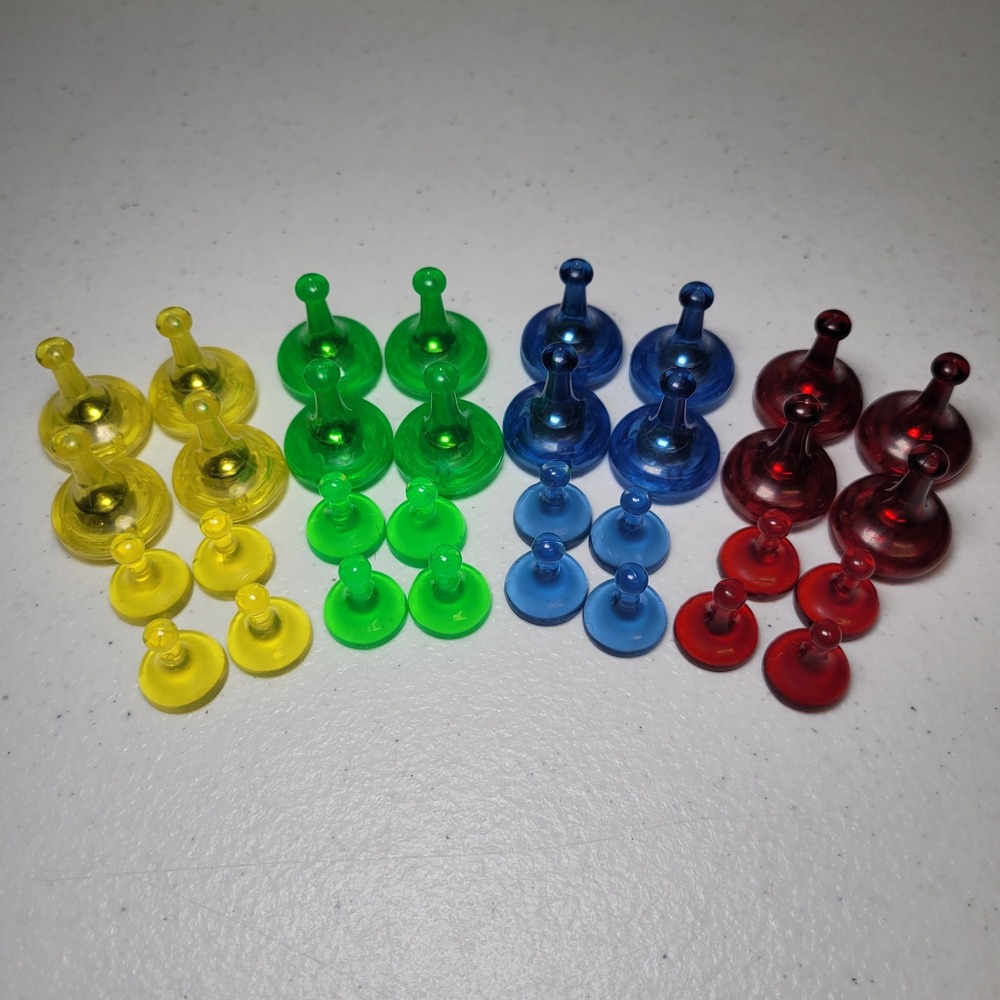 Hasbro Sorry Sliders Replacement Pawns‎ 16 Piece Set Red Blue Green Yellow